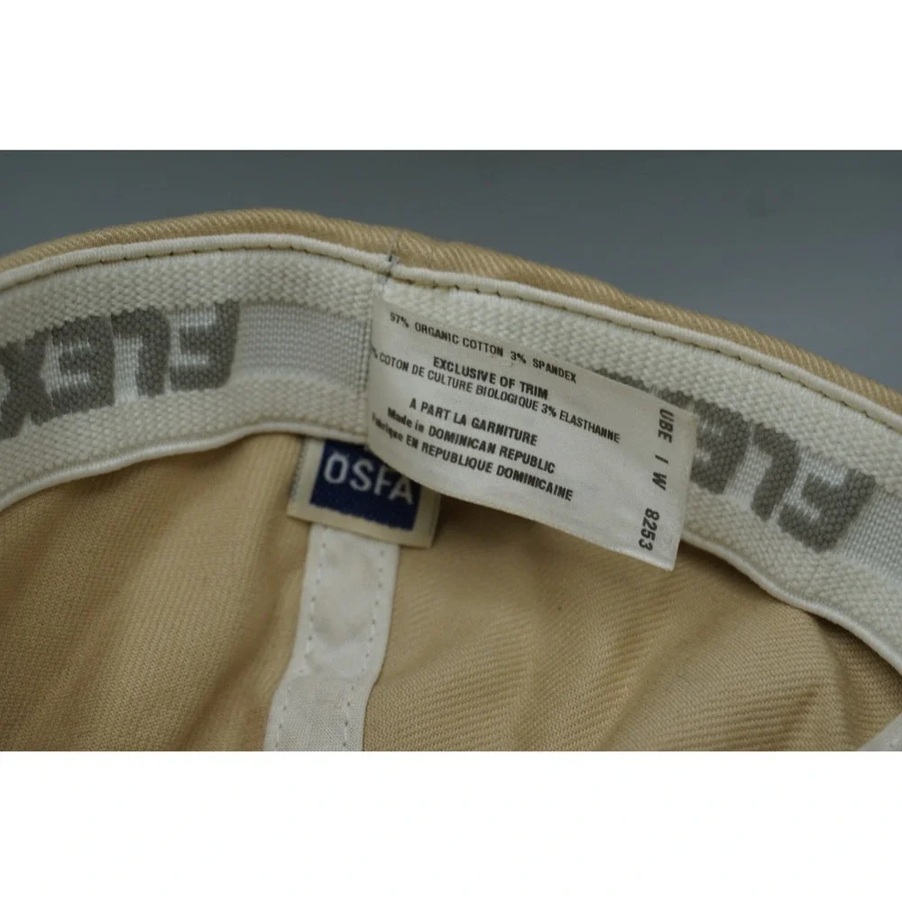 Vintage 2005 Patagonia Flexfit Hat Tan Khaki Organic Cotton Cap OSFA